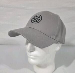 SIG SAUER Hat Cap Snap Back One Size Gray Circle Logo Mens Shooting Gun Range